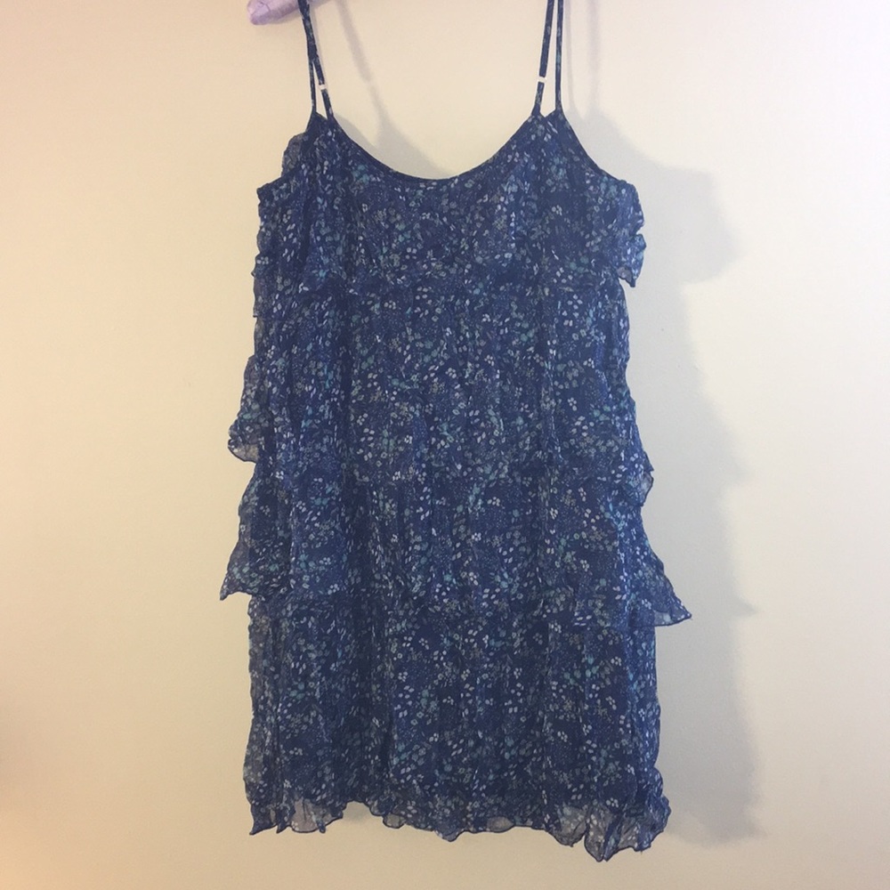 Blue Floral ABS Allen Schwartz Cute Dress Sz 14